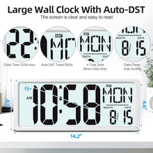 Load image into Gallery viewer, XREXS Large Digital Wall Clock Battery Operated with Backlight, White_608
