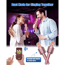 Load image into Gallery viewer, XZL Bluetooth Karaoke Microphone for Kids & Adults, Wireless Rechargeable Mic with Built-in Stereo Speaker, EchoDuet ModeRecordingMusic Playback, Premium Leather Handle, Portable Storage Case_1738