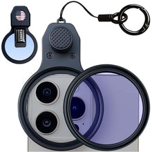 Load image into Gallery viewer, Yadsux 52mm CPL Polarizing Filter Clip-on Lens Kit for iPhone 17, 16, 15, 13, 12, Samsung and Android Phones, with Lens Cap, Filter Case, Cleaning Cloth, black_1