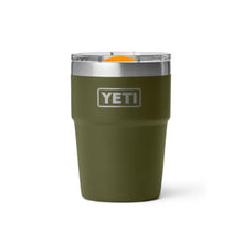 Load image into Gallery viewer, YETI Rambler 16 oz Stackable Tumbler, Vacuum Insulated, Stainless Steel with MagSlider Lid, Olive/King Crab Orange, OliveKingCrabOrange_1
