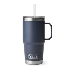 Load image into Gallery viewer, YETI Rambler 25 oz Tumbler with Handle and Straw Lid, Travel Mug Water Tumbler, Vacuum Insulated Cup with Handle, Stainless Steel, Navy_3777