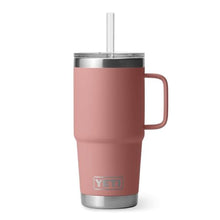 Load image into Gallery viewer, YETI Rambler 25 oz Tumbler with Handle and Straw Lid, Travel Mug Water Tumbler, Vacuum Insulated Cup with Handle, Stainless Steel, Sandstone Pink, SandstonePink_1