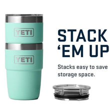 Load image into Gallery viewer, YETI Rambler 8 oz Insulated Coffee Mug with Lid - Stackable Double-Wall Vacuum Insulated Coffee Cup - DuraSip Ceramic Lining - Barista-Friendly Design - Stainless Steel - Dishwasher Safe, Seafoam_205