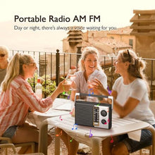 Load image into Gallery viewer, Yewrich AM FM Radio with Best Reception, Portable Battery Operated Transistor Radios, Headphone Jack, AC Powered, Suit for Senior and Home, Black_7012