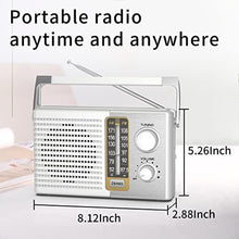 Load image into Gallery viewer, Yewrich AM FM Radio with Best Reception, Portable Battery Operated Transistor Radios, Headphone Jack, AC Powered, Suit for Senior and Home, White_6987