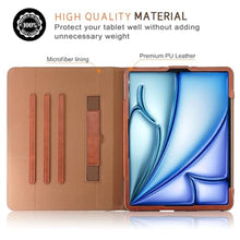 Load image into Gallery viewer, Yiernuo Case Compatible with Tablet iPad Pro 13 inch 7th Generation M4 2024,iPad Air 13 inch M2 2024,Cover 360 Rotating Stand PU Leather for iPad Pro 12.9 inch 6th/5th /4th/3rd Gen,Brown_1317