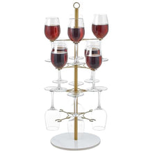 Load image into Gallery viewer, YIXWZAS Champagne Tower Cocktail Tree Stand, Wine Glass Display For Drinks, Metal Drink Tower 4 Tier - 16 Holders Champagne Tower Stand For Champagne, Cocktails, Martini, Margarita Cups at Weddings, Red_1