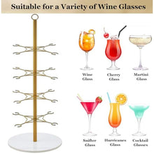 Load image into Gallery viewer, YIXWZAS Champagne Tower Cocktail Tree Stand, Wine Glass Display For Drinks, Metal Drink Tower 4 Tier - 16 Holders Champagne Tower Stand For Champagne, Cocktails, Martini, Margarita Cups at Weddings, Red_455