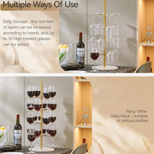 Load image into Gallery viewer, YIXWZAS Champagne Tower Cocktail Tree Stand, Wine Glass Display For Drinks, Metal Drink Tower 4 Tier - 16 Holders Champagne Tower Stand For Champagne, Cocktails, Martini, Margarita Cups at Weddings, Red_456