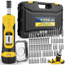 Load image into Gallery viewer, YIYEIE 90Pcs Master Torque Screwdriver Set, 10-70 IN.LB, Inch Pound Torque Screw Driver with S2 Bits, Includes Flat, Hex, Torx, and Phillips Bits, T-BAR Ratchet Wrench, All in One Torque Tool Kit, Standard_1