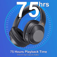 Load image into Gallery viewer, YMOO Bluetooth 5.2 Hybrid Active Noise Cancelling Headphones for Airplane Travel, Wired and Wireless ANC Headphones, 75H Playtime Over Ear Headphone, Bluetooth Headset with Mic for Adults Black_8