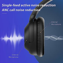 Load image into Gallery viewer, YMOO Bluetooth 5.2 Hybrid Active Noise Cancelling Headphones for Airplane Travel, Wired and Wireless ANC Headphones, 75H Playtime Over Ear Headphone, Bluetooth Headset with Mic for Adults Black_10
