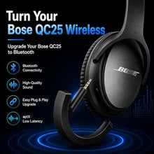 Load image into Gallery viewer, YOCOWOCO Upgraded aptX Wireless Bluetooth Adapter for Bose QuietComfort 25 QC 25Headphones with Mic/Volume Control, Black_5001