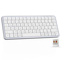 Load image into Gallery viewer, YORUNOHOSHI 2.4G Wireless Keyboard, Ultra Slim Dual Bluetooth Keyboard with Media Hotkeys for Mac/iPad/iPhone/Computer/PC/Desktop/Laptop/Surface and Apple/Windows/Android Rechargeable, Silver, Grey_1