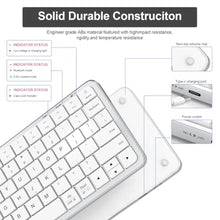 Load image into Gallery viewer, YORUNOHOSHI 2.4G Wireless Keyboard, Ultra Slim Dual Bluetooth Keyboard with Media Hotkeys for Mac/iPad/iPhone/Computer/PC/Desktop/Laptop/Surface and Apple/Windows/Android Rechargeable, Silver, Grey_6010