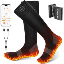 Load image into Gallery viewer, Youtelit Heated Socks for Men Women with App Control, 5V 7000mAh Battery- L, Black_1