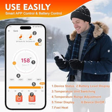 Load image into Gallery viewer, Youtelit Heated Socks for Men Women with App Control, 5V 7000mAh Battery- L, Black_535