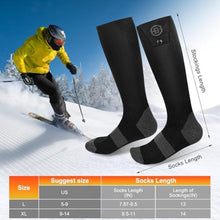 Load image into Gallery viewer, Youtelit Heated Socks for Men Women with App Control, 5V 7000mAh Battery- L, Black_537