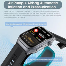Load image into Gallery viewer, Yowow BIT Blood Pressure Smart Watch Air Pump Air Bag, Voice Broadcast, Data Sharing, 2.06" AMOLED Fitness Tracker, 24/7 Heart Rate/Blood Oxygen/Sleep/Body Temperature,SOS,Black_2059