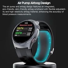 Load image into Gallery viewer, Yowow BIT Blood Pressure Smart Watch with Air Pump Airbag,Voice Broadcast (Answer/Make Calls), 1.43" AMOLED Fitness Tracker, Heart Rate/SpO2/Temperature/Sleep Monitor/Pedometer, Data Sharing, Black_1639