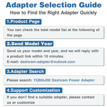 Load image into Gallery viewer, YQMAJIM DashCam Power Adapter,(5P TypeE) Compatible with Select Subaru with Auto Dimming Rearview Mirror, Built-in Hide USB to GPS Radar Mirror Camera Dash Cam Charger Adapter Cable,Clean Install, White_1027