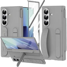 Load image into Gallery viewer, YQODSZ Finger Strap for Samsung Galaxy Z Fold 7 Case with S Pen Holder & Stylus, Z Fold7 Hand Strap Case Kickstand Full Coverage Screen Protector Hinge Protection Wristband Cover for Z Fold 7 Grey_1