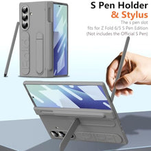 Load image into Gallery viewer, YQODSZ Finger Strap for Samsung Galaxy Z Fold 7 Case with S Pen Holder & Stylus, Z Fold7 Hand Strap Case Kickstand Full Coverage Screen Protector Hinge Protection Wristband Cover for Z Fold 7 Grey_4404