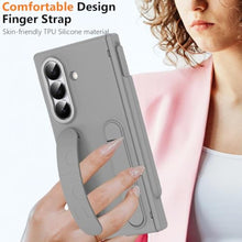 Load image into Gallery viewer, YQODSZ Finger Strap for Samsung Galaxy Z Fold 7 Case with S Pen Holder & Stylus, Z Fold7 Hand Strap Case Kickstand Full Coverage Screen Protector Hinge Protection Wristband Cover for Z Fold 7 Grey_4405