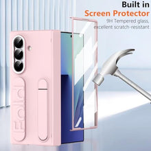 Load image into Gallery viewer, YQODSZ Wrist Strap for Samsung Galaxy Z Fold 7 Case, Finger Strap Full-Body Case with Kickstand Hinge Protection HD Screen Protector Raised Edge Protection Anti-Scratch Stand Cover for Z Fold 7 Pink_4370