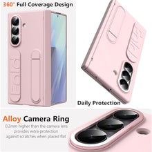 Load image into Gallery viewer, YQODSZ Wrist Strap for Samsung Galaxy Z Fold 7 Case, Finger Strap Full-Body Case with Kickstand Hinge Protection HD Screen Protector Raised Edge Protection Anti-Scratch Stand Cover for Z Fold 7 Pink_4371