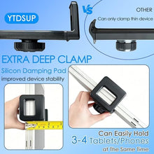 Load image into Gallery viewer, YTDSUP Enlarge Tablet Clamp With Depth of 40mm/1.57", Depth Mount Clips for Thick Case, Deepen Tablet Stand Holder Fit 17mm Ball Joint, for Most Tablets & Phones & More Ultra-Thick Device (Upgraded-1), Blackpack_248