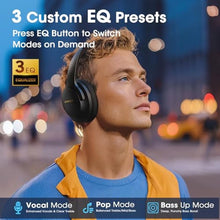 Load image into Gallery viewer, YUMONDEAR Bluetooth Headphones Over Ear, 80H Playtime, HiFi Stereo, 3 EQ, Black_4179