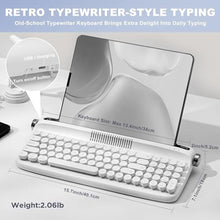 Load image into Gallery viewer, YUNZII Upgraded Retro Typewriter Style Keyboard, USB-C/Bluetooth with Integrated Stand, Cute Round Keycaps for Multi Device, Win/Mac (B309, Sand Beige)_680