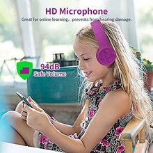 Load image into Gallery viewer, YUSONIC Toddler Bluetooth Headphones, Foldable Kids Wireless Headset with Built-in Mic, Volume Limiting Headphones, Comfort Ear Cushions for Children Online Learning, Travel & Entertainment (Purple)_7007