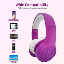 Load image into Gallery viewer, YUSONIC Toddler Bluetooth Headphones, Foldable Kids Wireless Headset with Built-in Mic, Volume Limiting Headphones, Comfort Ear Cushions for Children Online Learning, Travel & Entertainment (Purple)_7010