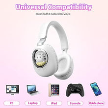 Load image into Gallery viewer, YUSONIC Wireless Headphones with led Lights Kids Headphones for Girls Bluetooth Light up Over Ear with Microphone and sd Card for School/Travel/Phone/Kindle/pc/tv / MP3. (White)_6959