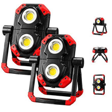 Load image into Gallery viewer, YZONI 2 Pack LED Work Light, 2500LM Rechargeable Magnetic COB Shop Light, Red_1