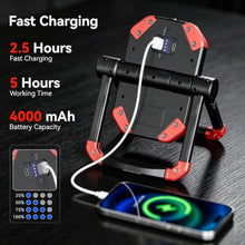 Load image into Gallery viewer, YZONI 2 Pack LED Work Light, 2500LM Rechargeable Magnetic COB Shop Light, Red_3940