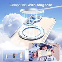 Load image into Gallery viewer, Zalinbo for Samsung Galaxy S25 Plus Case with 360Rotatable Magnetic Ring Stand Compatible with Mag-Safe Military Protection Shockproof Transparent Phone Cases for Galaxy S25+,Clear_3509