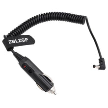 Load image into Gallery viewer, ZBLZGP 5.5 * 2.5mm Right Angle DC Male Car Charger Cable, Cigarette Lighter Plug Power Cord Spring Cable for Baofeng UV-5R UV-5RE Plus UV5A+ Two Way Radio Walkie Talkie_547