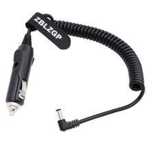 Load image into Gallery viewer, ZBLZGP 5.5 * 2.5mm Right Angle DC Male Car Charger Cable, Cigarette Lighter Plug Power Cord Spring Cable for Baofeng UV-5R UV-5RE Plus UV5A+ Two Way Radio Walkie Talkie_548