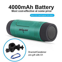 Load image into Gallery viewer, Zealot S1 Portable Wireless Bluetooth 4.0 Stereo Speaker 5 in 1 with Bike Mount (Green), multicolour_748