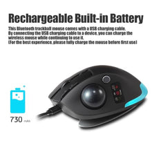 Load image into Gallery viewer, zelotes Wireless Trackball Mouse with Display,Ergonomic Bluetooth Mouse,Rechargeable,4800 DPI, 3-in-1(BT +2.4GHz USB Receiver+Type-C), 8 Programmable Buttons,LED Lighting,for Laptop, PC, Pad,Black_97