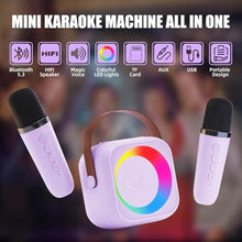 Load image into Gallery viewer, ZERFUN Mini Karaoke Machine Microphone for Kids Adults, Wireless Microphones Rechargeable with Bluetooth Speaker, Toys Gifts Presents for Girls Toddler Birthday Christmas, Purple_4811