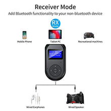 Load image into Gallery viewer, ZIIDOO 4-in-1 Wireless Bluetooth Adapter with Display Screen, Low Latency Bluetooth 5.0 Audio Adapter for TV, PC, Car, Home Stereo System, Black_2870