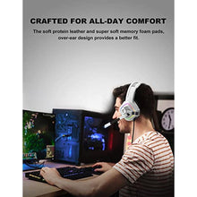 Load image into Gallery viewer, ZIUMIER Z66 White Gaming Headset with Microphone, Wired Over-Ear Headphone for PC PS4 PS5 Xbox One Controller, RGB LED Light, Bass Surround Sound_5830