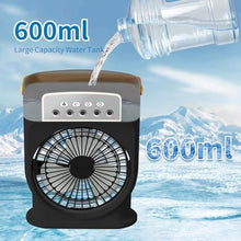 Load image into Gallery viewer, ZKSCool Portable Misting Fan, 3 - Speed Desktop Mini Air Conditioner, 1500mAh Rechargeable Water Cooling Mist Fan with 600mL Water Tank, Cooling for Home, Office, Kitchen, Travel & Camping-Black_5593