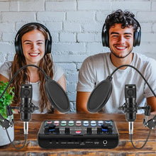 Load image into Gallery viewer, Znclces 2025 Upgraded Podcast Equipment Bundle for 2, Recording Studio Package with Pro Audio Interface(4 Customize SE) and Podcast Microphone for Gamer Podcasting, Recording, Singing, Streaming, Black_1744