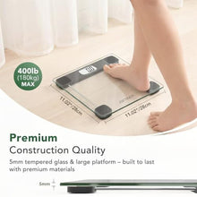 Load image into Gallery viewer, ZOETOUCH Scale for Body Weight, Accurate Bathroom Scales, Digital Weighing Machine for People, 400lb Capacity, LCD Display, Step-On Technology, Tempered Glass, Measuring Tape Included, Transparent_8168