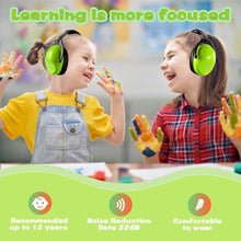 Load image into Gallery viewer, ZOHAN 030 Kids Hearing Protection Ear Muffs - NRR 25dB Noise Reduction for Ages 2-12 - Monster Jam, Concerts, Shooting, Autism Sensory Support - Adjustable Lightweight Design - Green, packgreen_7636